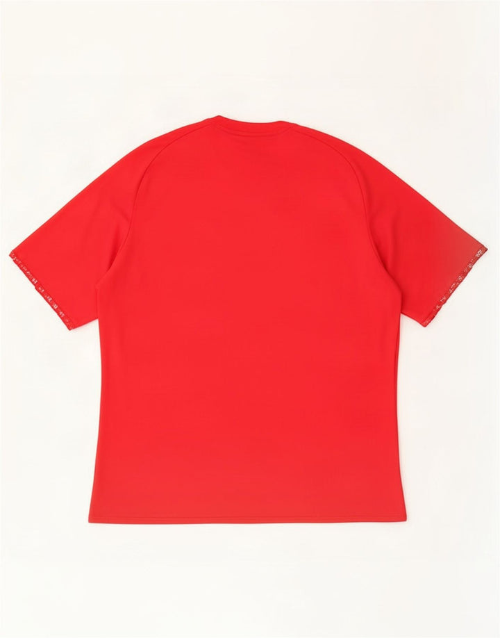 Adidas Herren Climalite T-Shirt Top Mittelrotes Colourblock-Polyester
