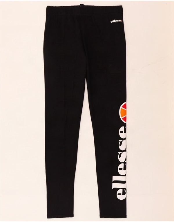 Ellesse Mädchen-Leggings mit Grafik, 15–16 Jahre, schwarze Baumwolle
