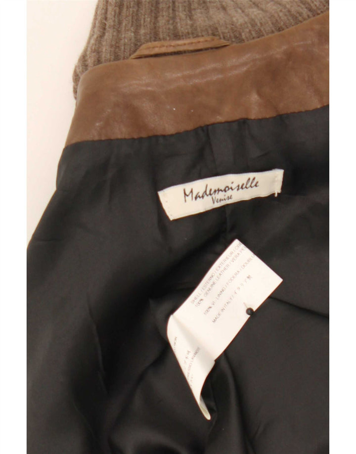 Vintage Damen Lederjacke UK 14 Mittelbraun