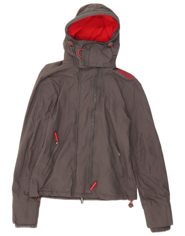 Superdry Damen Graphic Windjacke UK 12 Mittelgrau