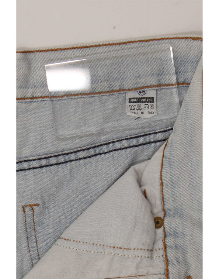 Vintage Damen Jeansshorts mit hoher Taille IT 46 Groß W30 Blau Patchwork