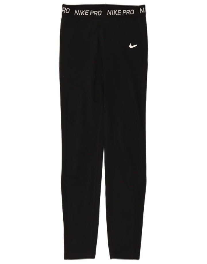 NIKE Dri Fit Grafik-Leggings für Mädchen, 13–14 Jahre, XL, schwarzes Polyester
