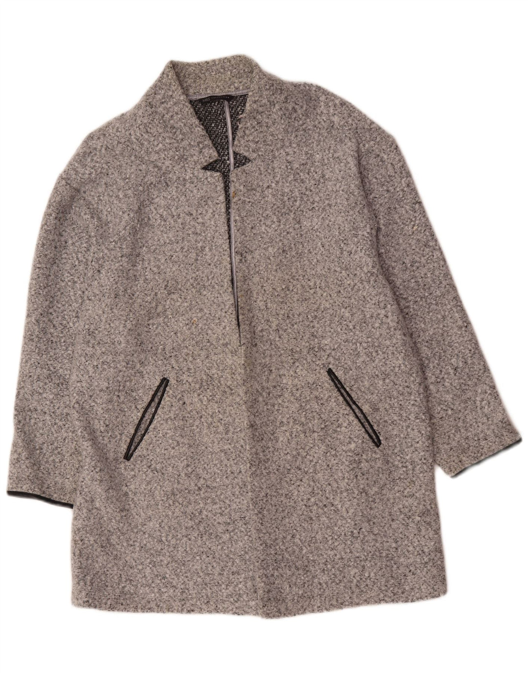Marks & Spencer Offener Damenmantel UK 20 2XL Grau meliertes Polyester
