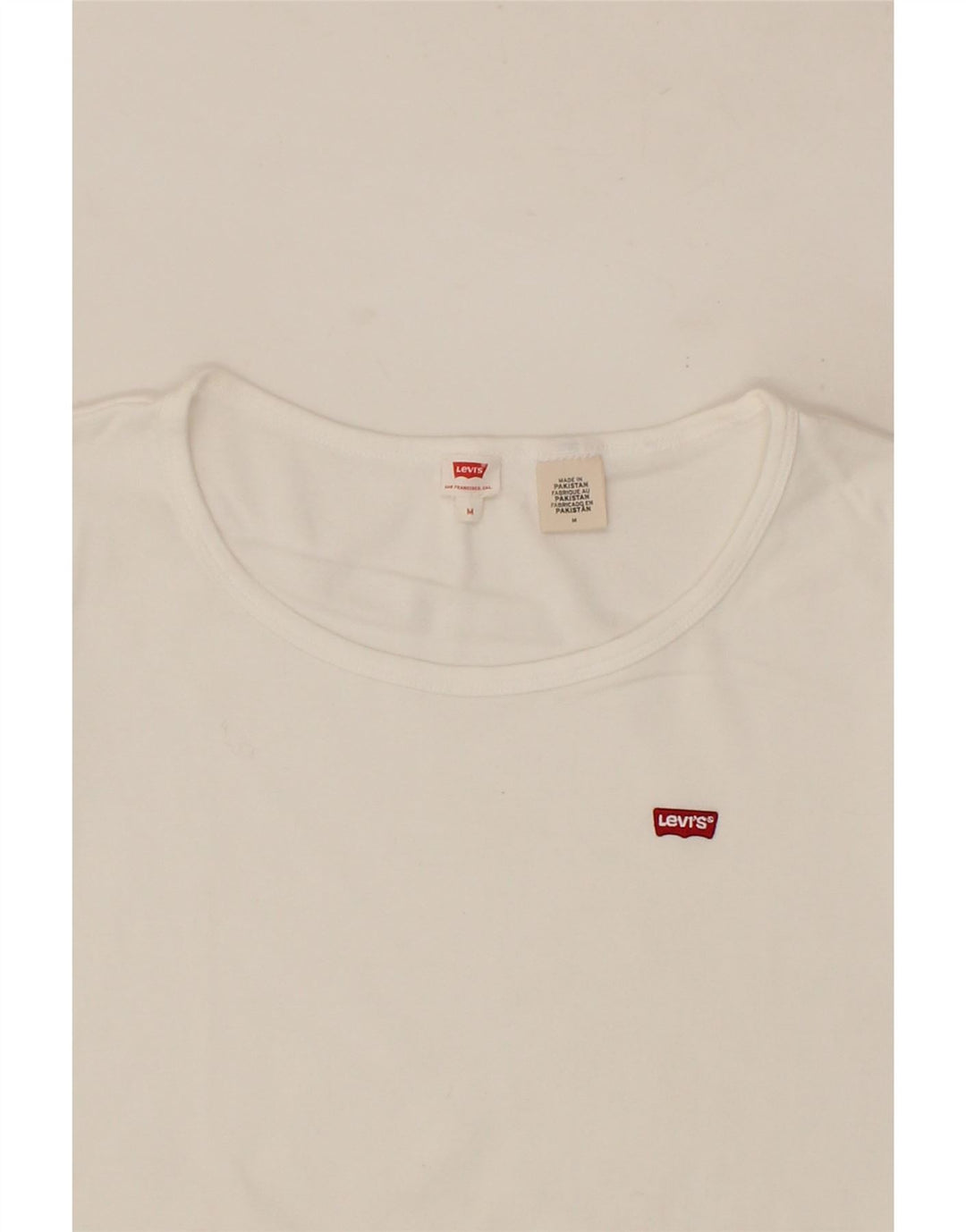 LEVI'S Womens T-Shirt Top UK 12 Medium White Cotton Vintage Levi's and Second-Hand Levi's from Messina Hembry 