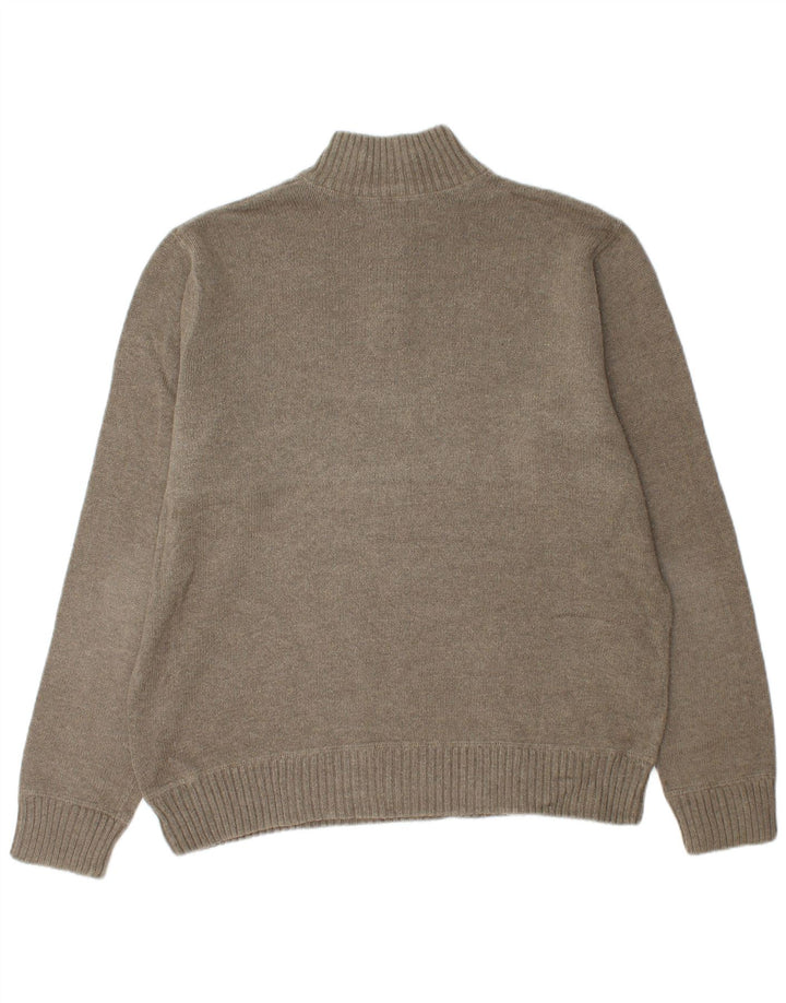 EDDIE BAUER Herren-Pullover mit Reißverschluss am Hals, große Khaki-Baumwolle
