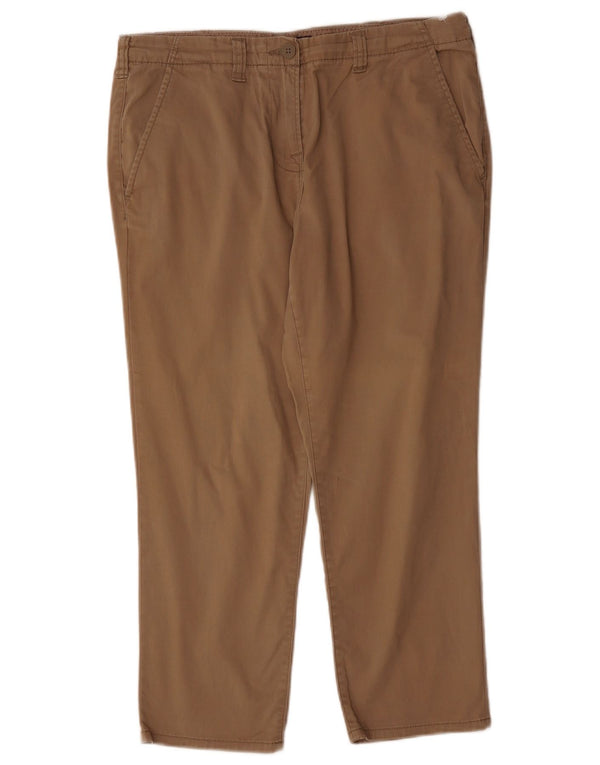Marks & Spencer Damen gerade geschnittene Hose UK 12 Medium W32 L24 Braun
