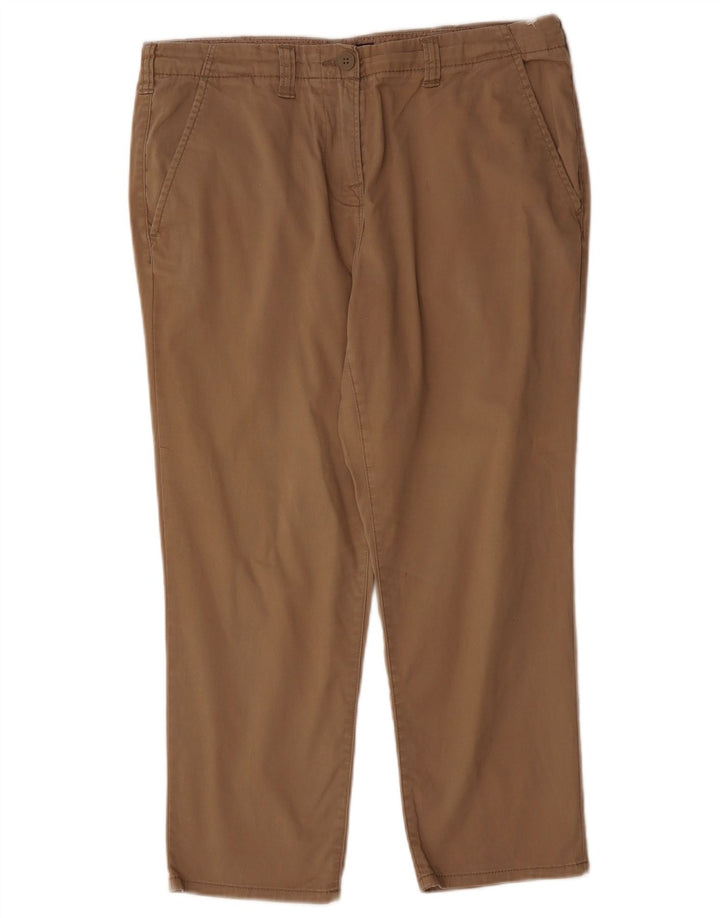 Marks & Spencer Damen gerade geschnittene Hose UK 12 Medium W32 L24 Braun