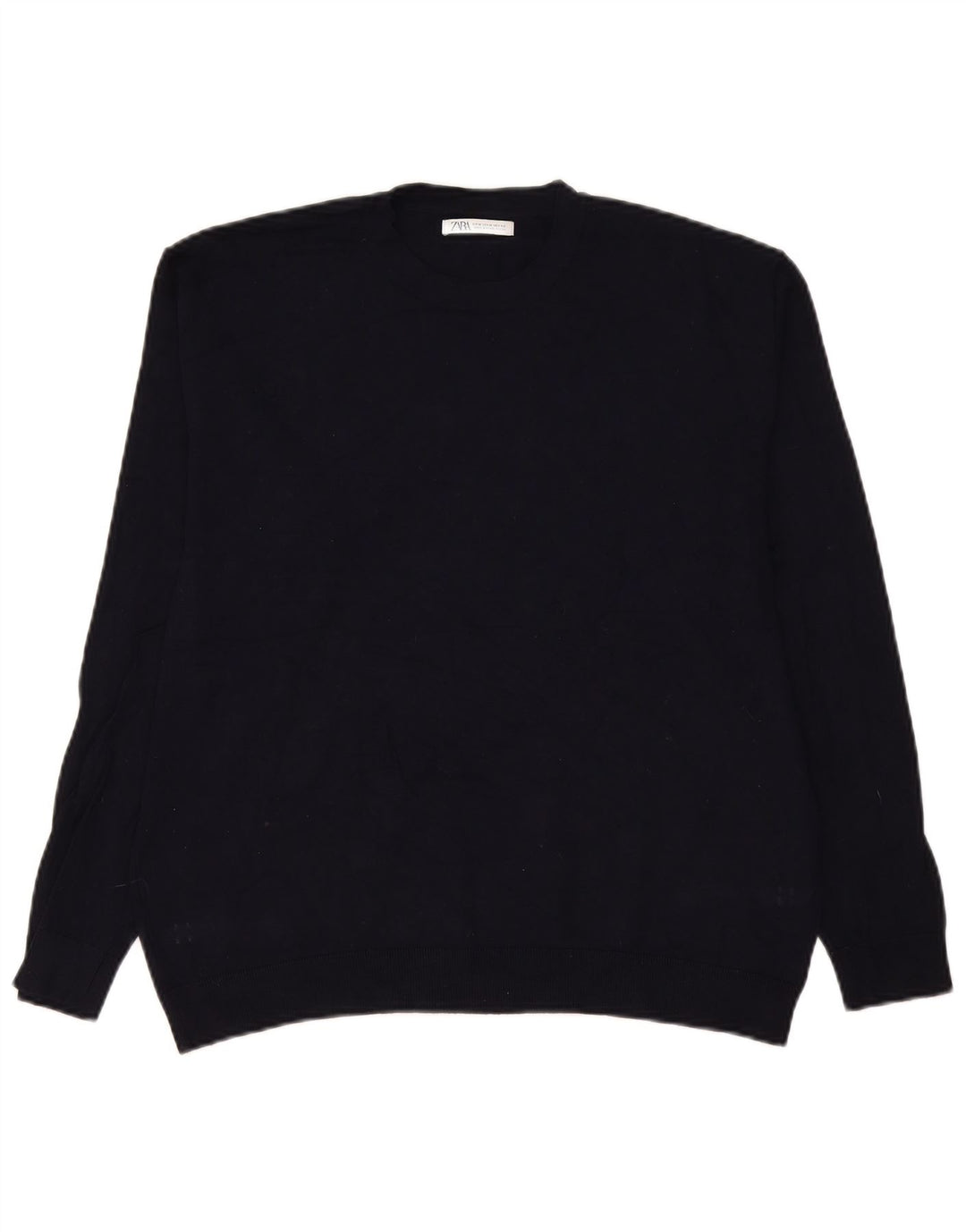 Zara Herren-Pullover mit Rundhalsausschnitt, mittlere marineblaue Viskose