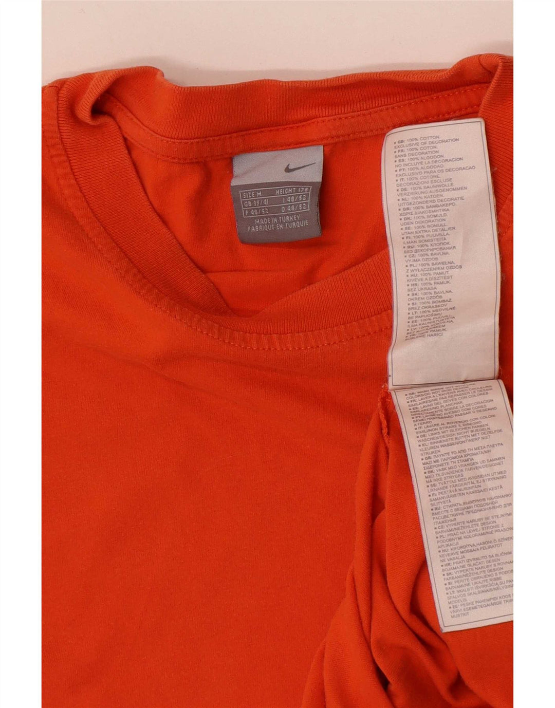 Nike Herren T-Shirt Top UK 39/41 Mittelorange Baumwolle
