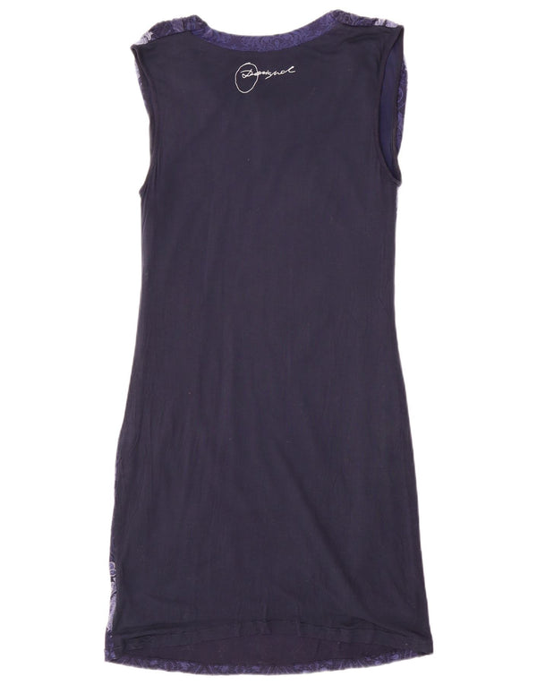 Desigual Damen Etuikleid UK 18 XL Marineblau Paisley