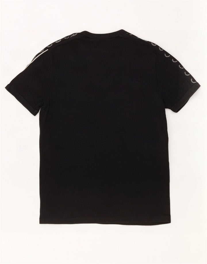 Fred Perry Herren Grafik-T-Shirt-Oberteil aus mittelschwarzer Baumwolle