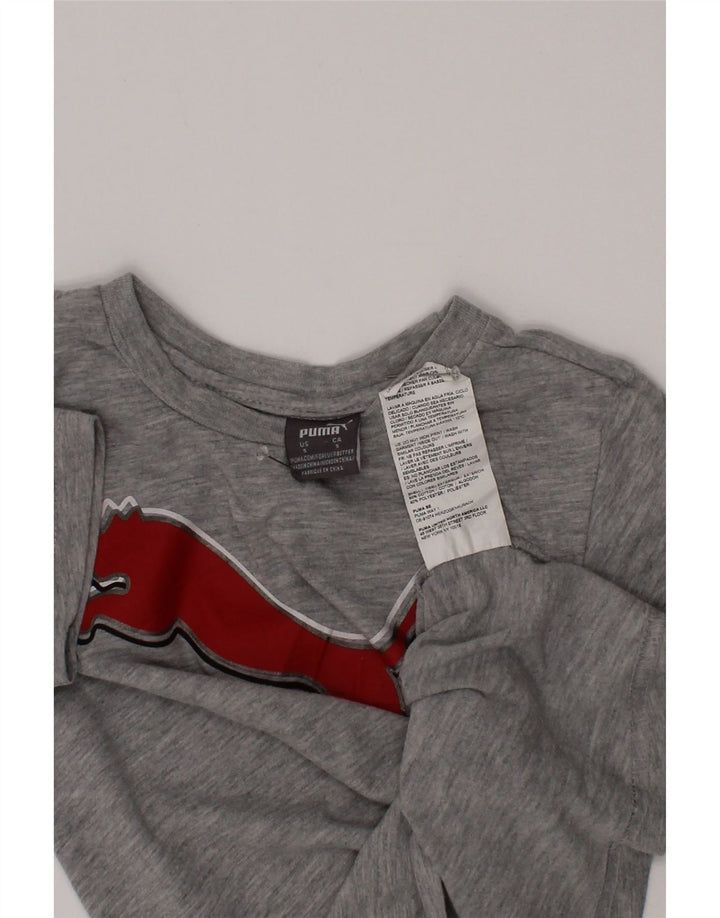 Puma Jungen T-Shirt mit Grafik, 4–5 Jahre, graue Baumwolle