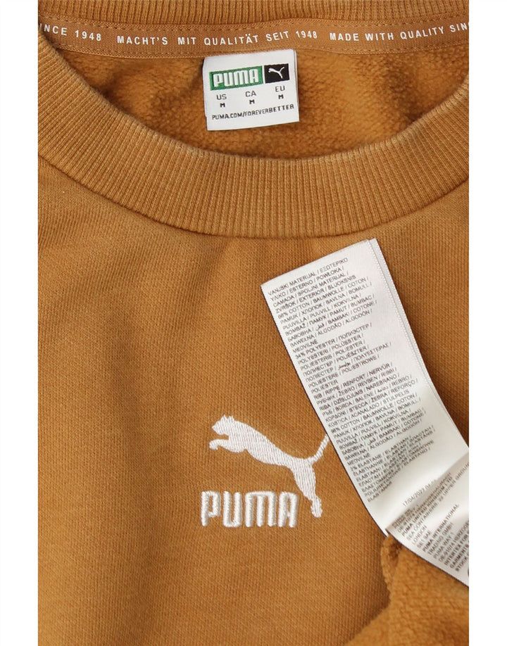 Puma Damen Übergroßer Sweatshirt-Pullover UK 14 Mittelbraune Baumwolle