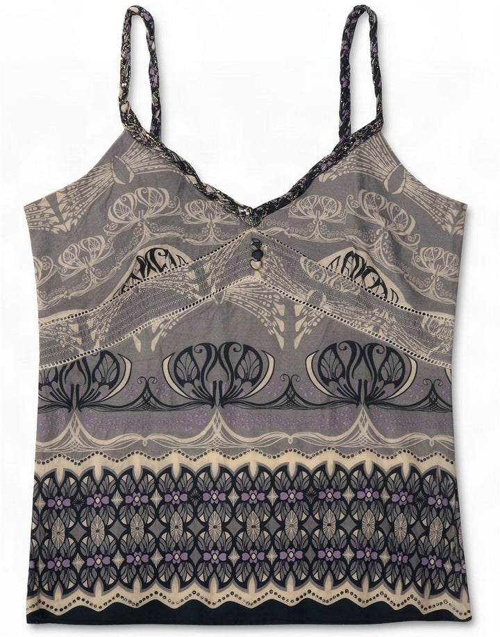 Jasper Conran Damen Cami Top UK 14 Medium Mehrfarbige Blumenbaumwolle
