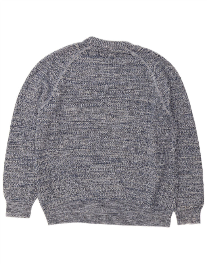 Superdry Herren-Pullover mit Rundhalsausschnitt, groß, blau gestreift, Baumwolle