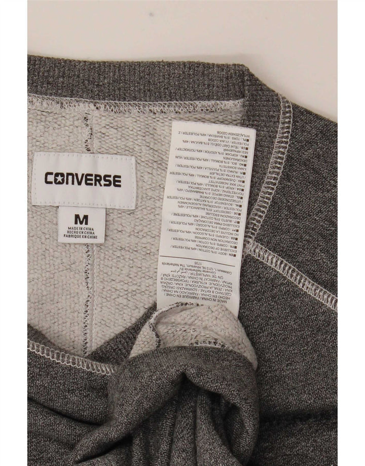Converse Herren Grafik-Sweatshirt-Pullover aus mittelgrauer Baumwolle