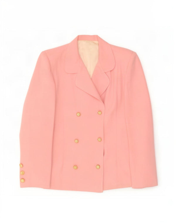 Vintage Damen Zweireihige Blazerjacke UK 10 Small Pink