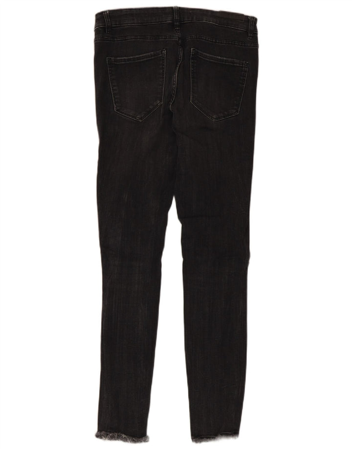 Zara Damen Distressed Skinny Jeans EU 40 Medium W30 L27 Schwarz
