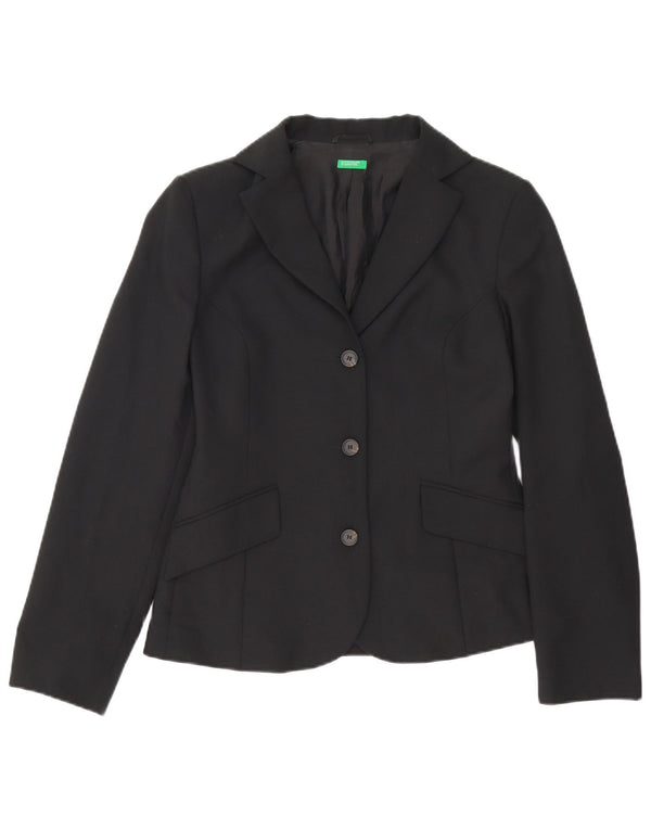 Benetton Damen-Blazerjacke mit 3 Knöpfen, IT 42, mittelschwarz, Polyester