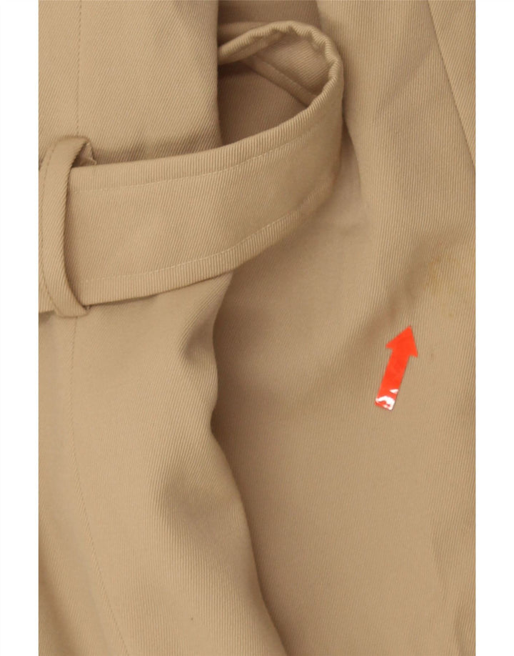 Vintage Herren Zweireiher Mantel UK 38 Mittelbeige Schurwolle