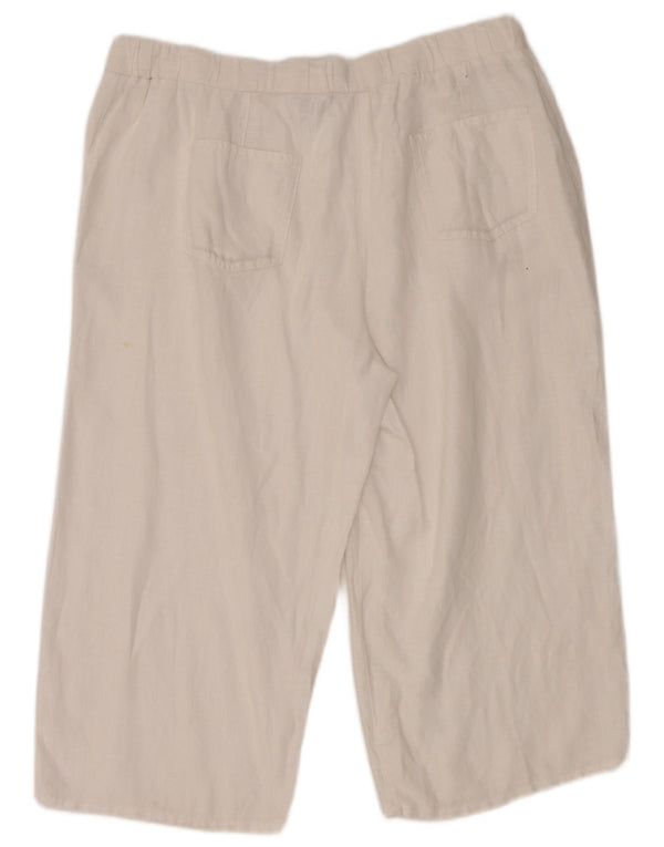 Marks & Spencer Damen-Caprihose mit hoher Taille, UK 16, Größe L W36 L21, Weiß