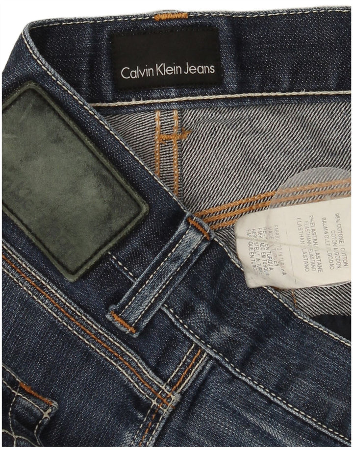 CALVIN KLEIN Womens Straight Jeans W30 L33 Navy Blue Cotton