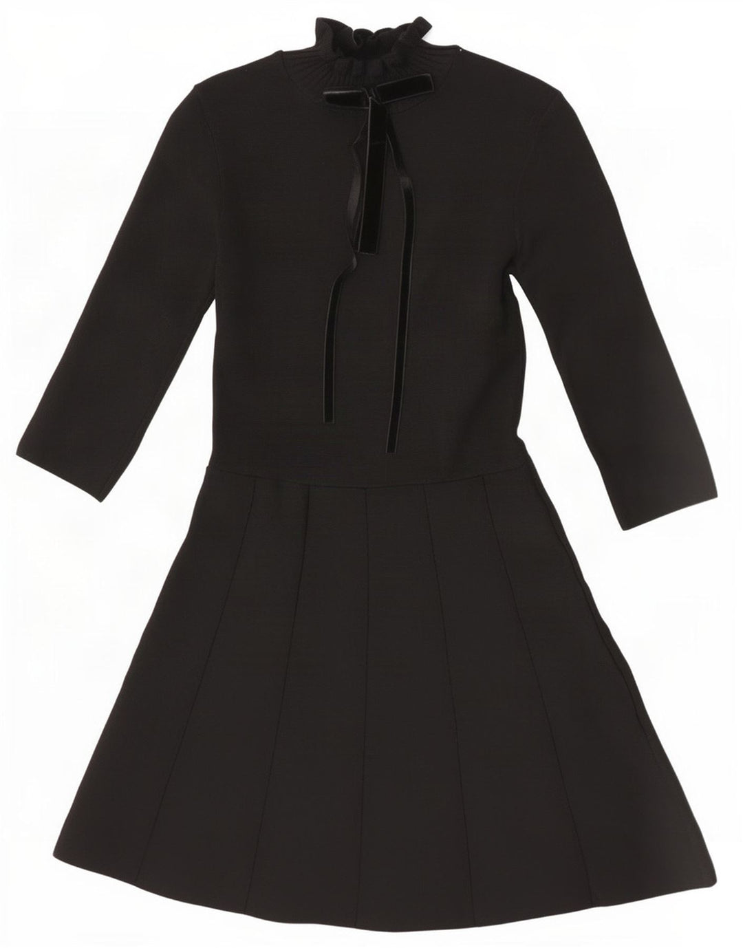Zara Damen-Kleid in A-Linie mit 3/4-Ärmeln, Größe M, Schwarz, Polyamid