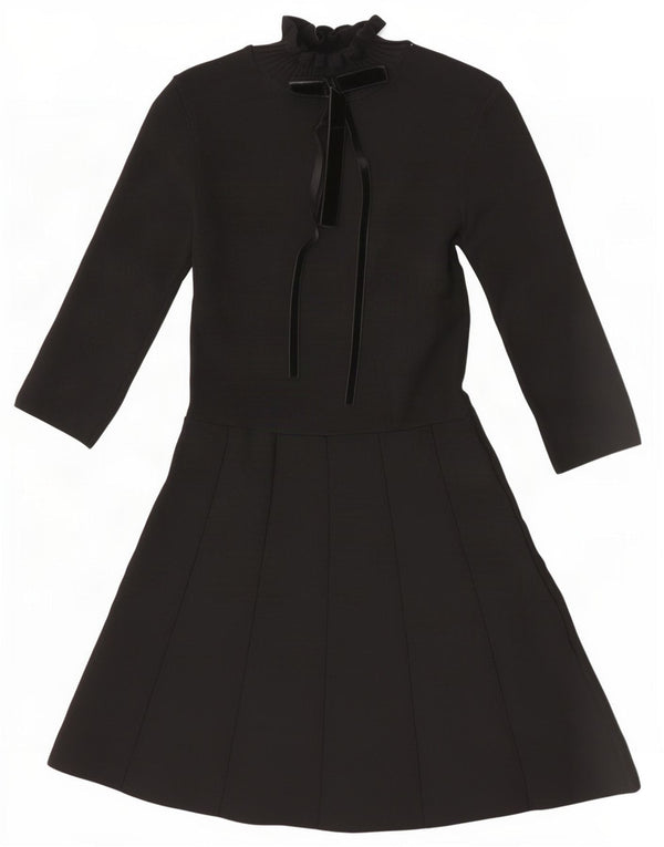 Zara Damen-Kleid in A-Linie mit 3/4-Ärmeln, Größe M, Schwarz, Polyamid