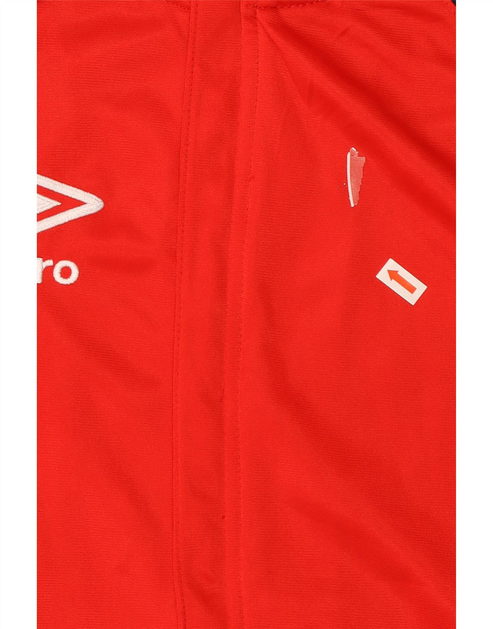 Umbro Herren-Trainingsanzug-Top-Jacke aus mittelrotem Colourblock-Polyester