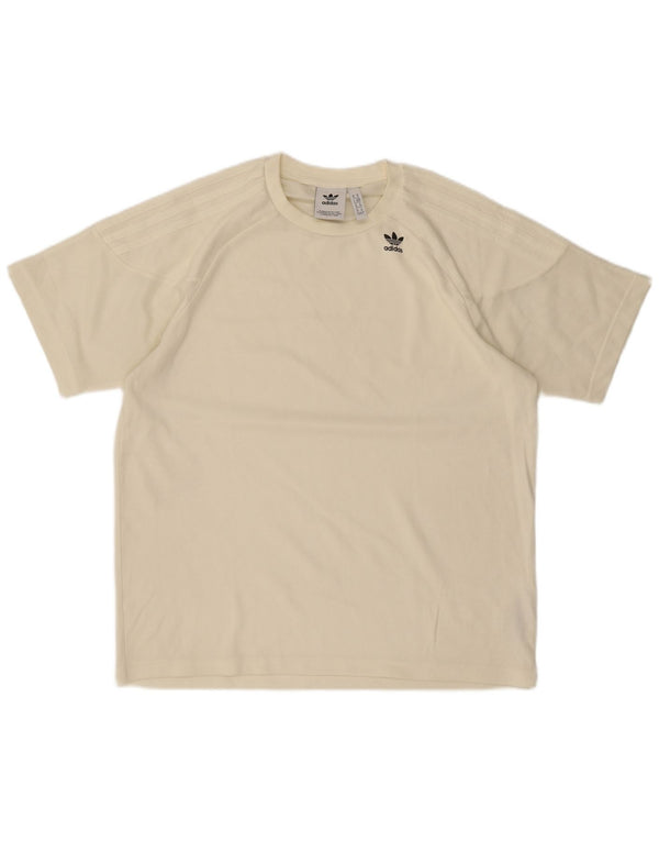 Adidas Herren T-Shirt Top Medium Off White Baumwolle