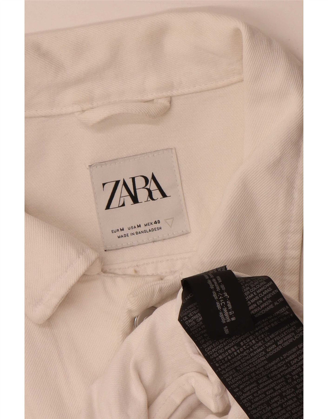 Zara Herren Jeansjacke UK 38 Mittelweiße Baumwolle