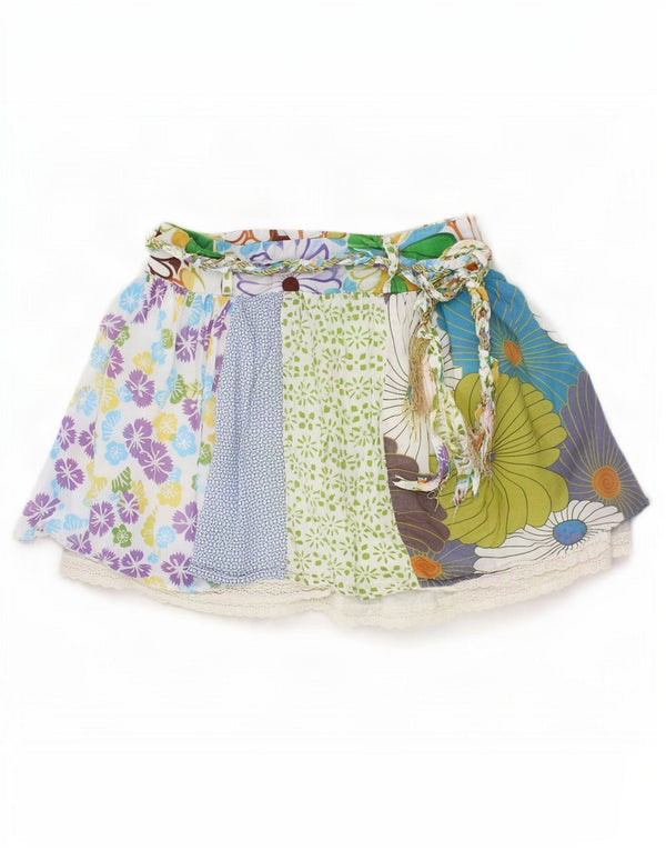 Desigual Damen Minirock EU 34 XS W26 Mehrfarbiges Blumenmuster
