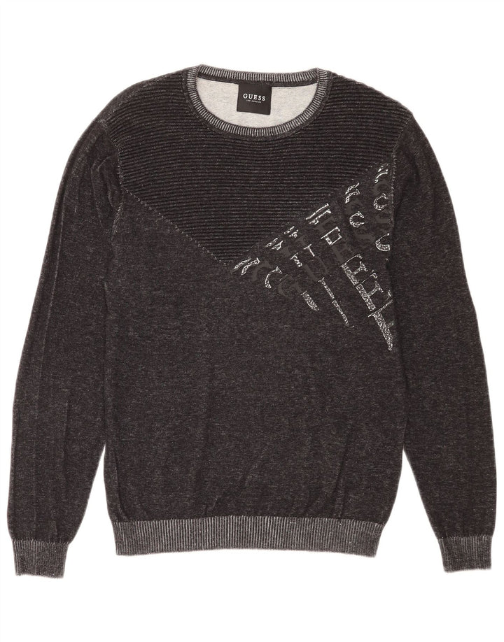 Guess Herren-Sweatshirt mit Grafik, groß, aus grauer Baumwolle