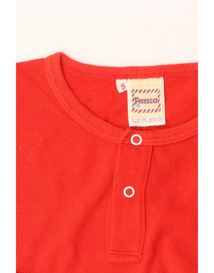 Fiorucci Damen T-Shirt Top UK 10 Small Rot Baumwolle