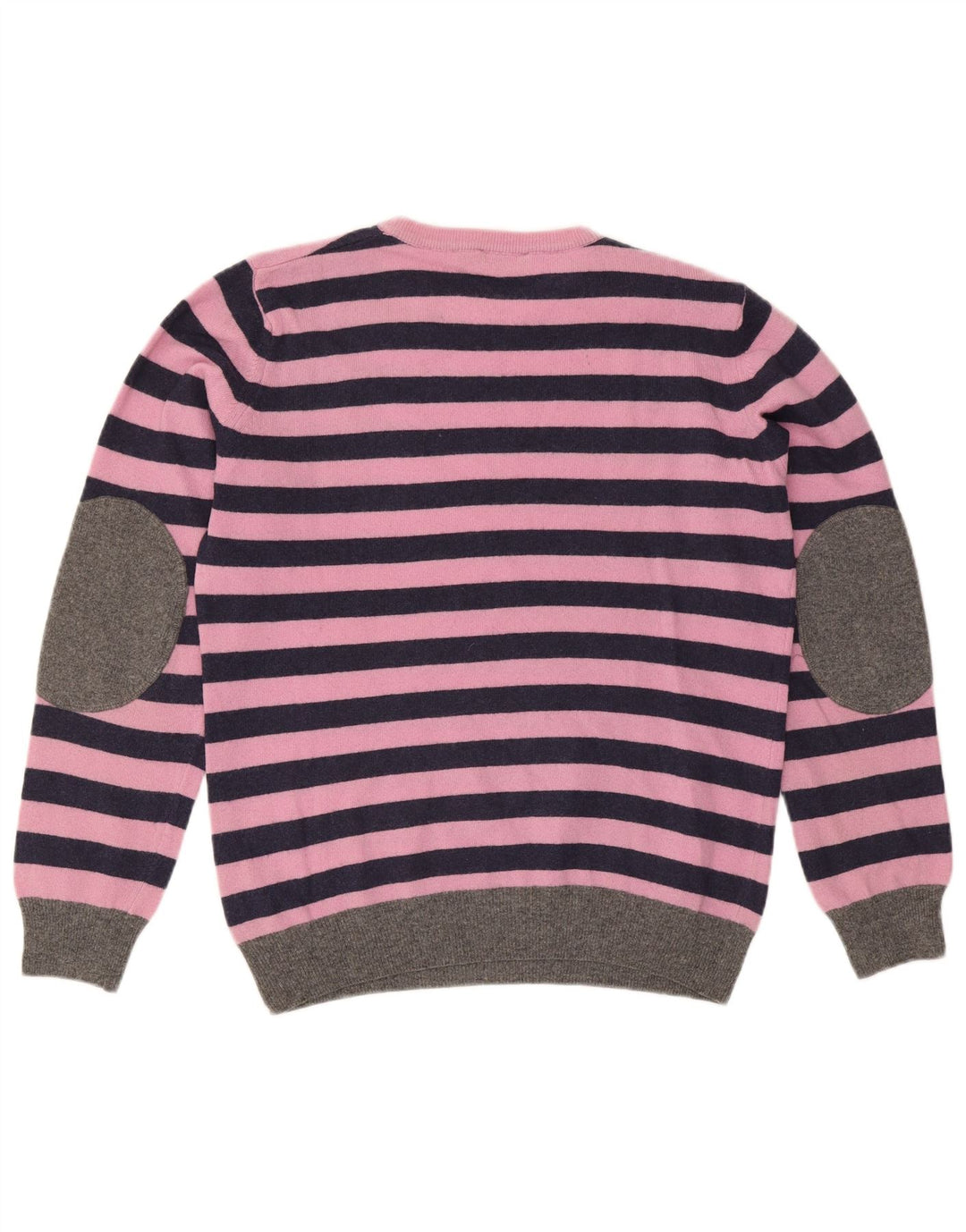 Brooksfield Herren-Pullover mit Rundhalsausschnitt, IT 46, kleine rosa gestreifte Wolle