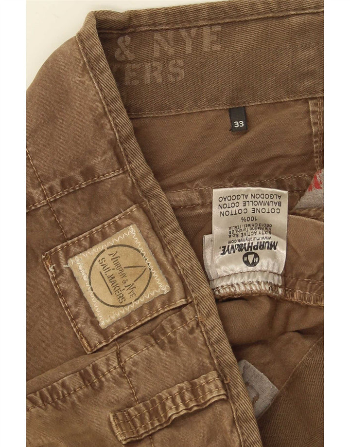 Murphy & Nye Gerade Herren-Cargohose W33 L34 Braune Baumwolle