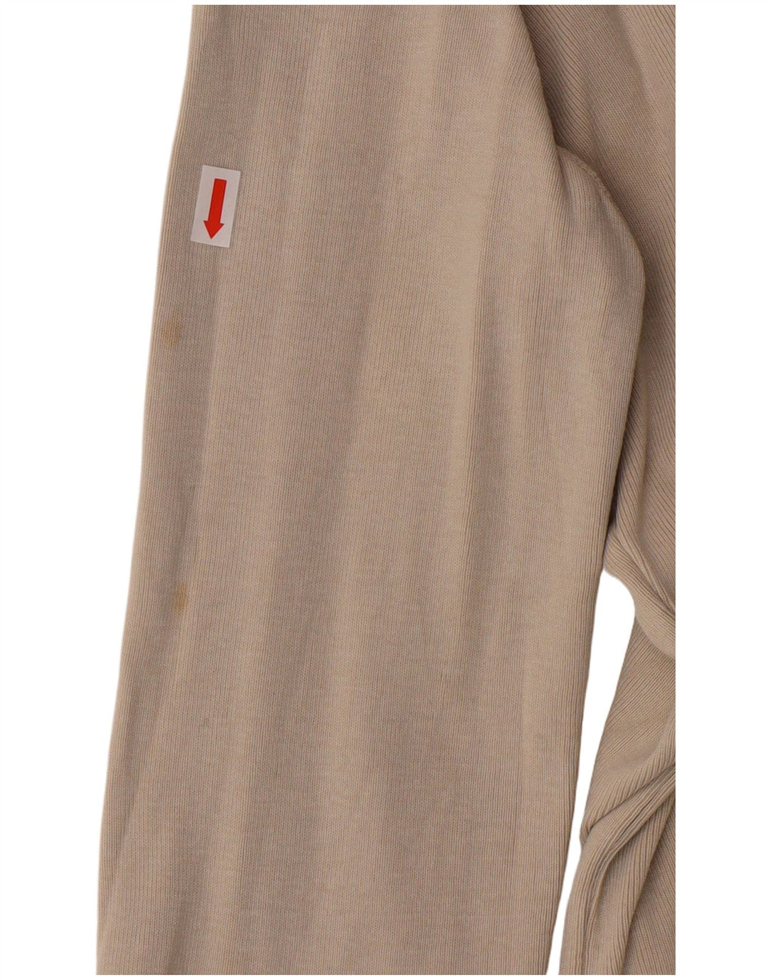 Calvin Klein Damen Crop Bluse Top UK 14 Large Beige Baumwolle