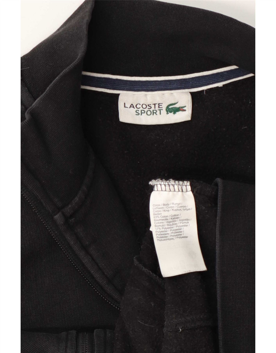 Lacoste Herren-Trainingsanzug-Top-Jacke aus mittelschwarzer Baumwolle