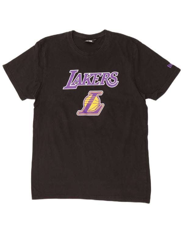 New Era Womens Lakers Graphic T-Shirt Top UK 16 Large Black Cotton