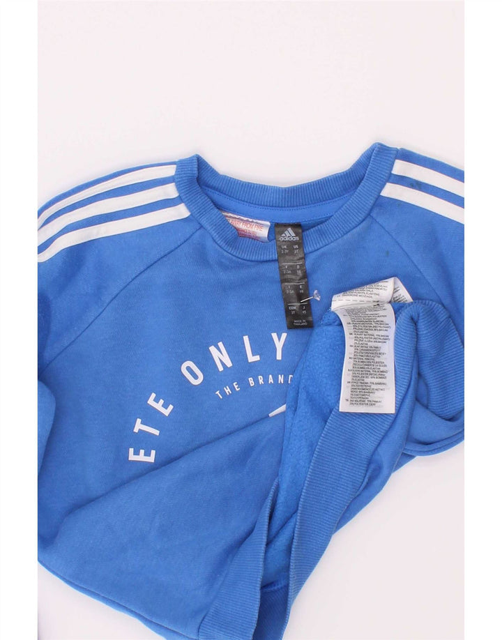 Adidas Jungen Grafik-Sweatshirt-Pullover, 2–3 Jahre, blaue Baumwolle