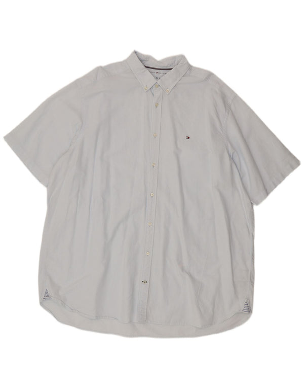 Tommy Hilfiger Herren Kurzarmhemd 3XL Blau Baumwolle