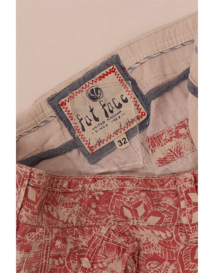 Fat Face Herren-Cargoshorts W32 Mittelrot mit Blumenmuster