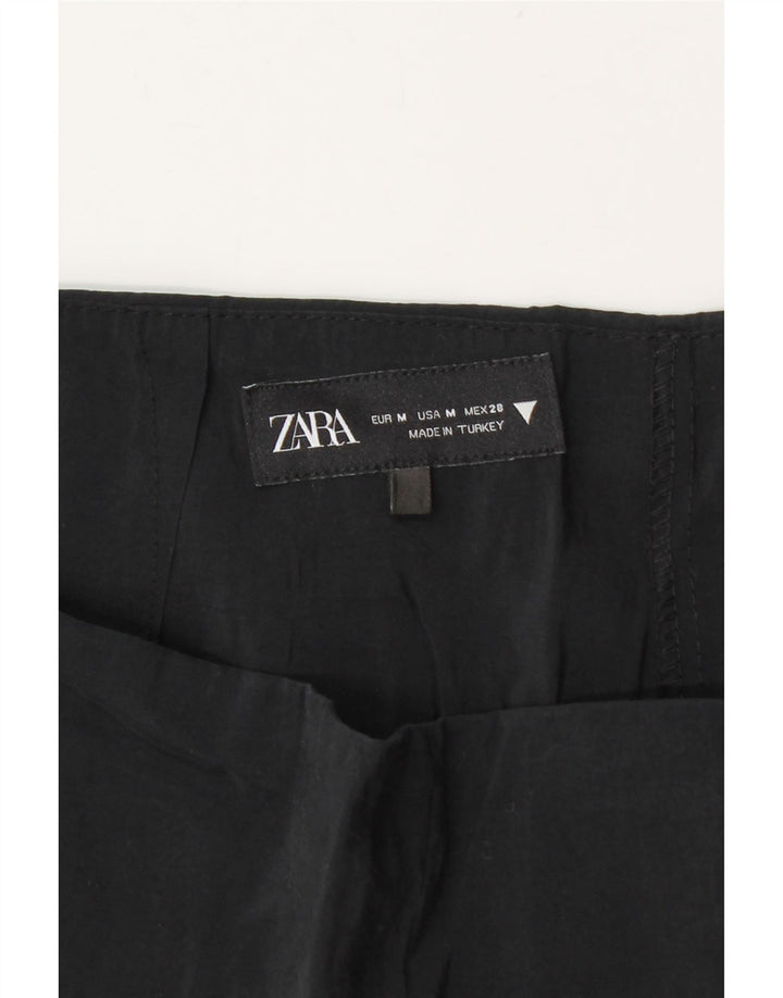 ZARA Damen Mini-Skort UK 12 Medium Schwarz