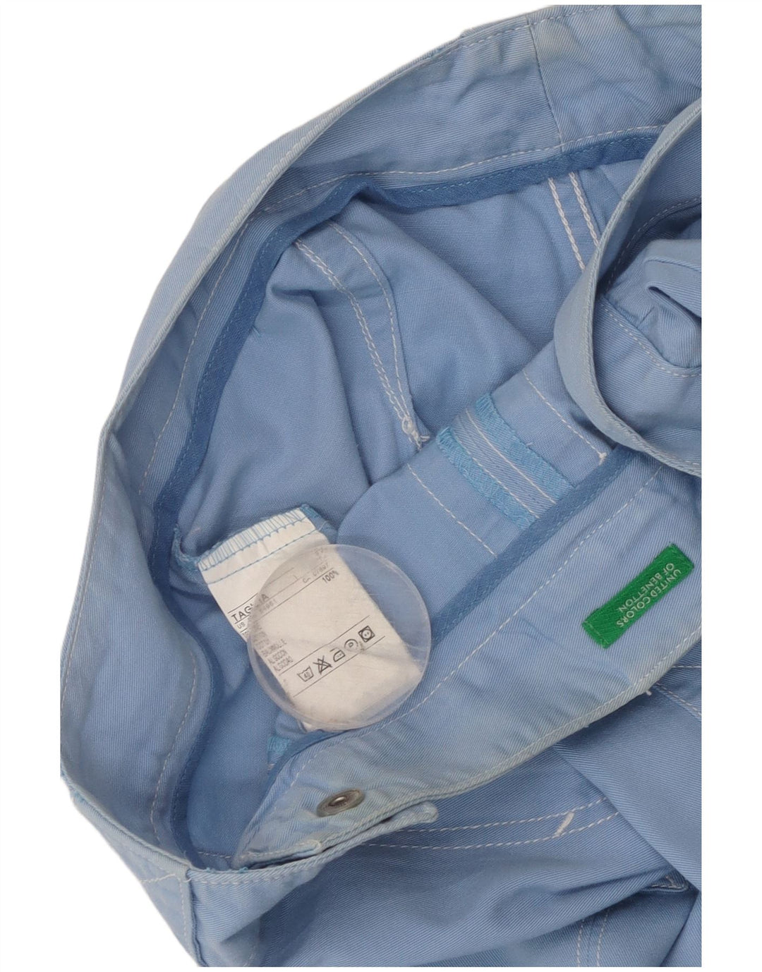 Benetton Gerade geschnittene Damenhose W30 L23 Blaue Baumwolle