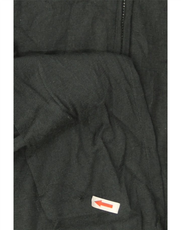 Marks & Spencer Herren-Pullover mit Reißverschluss am Hals, große grüne Merinowolle