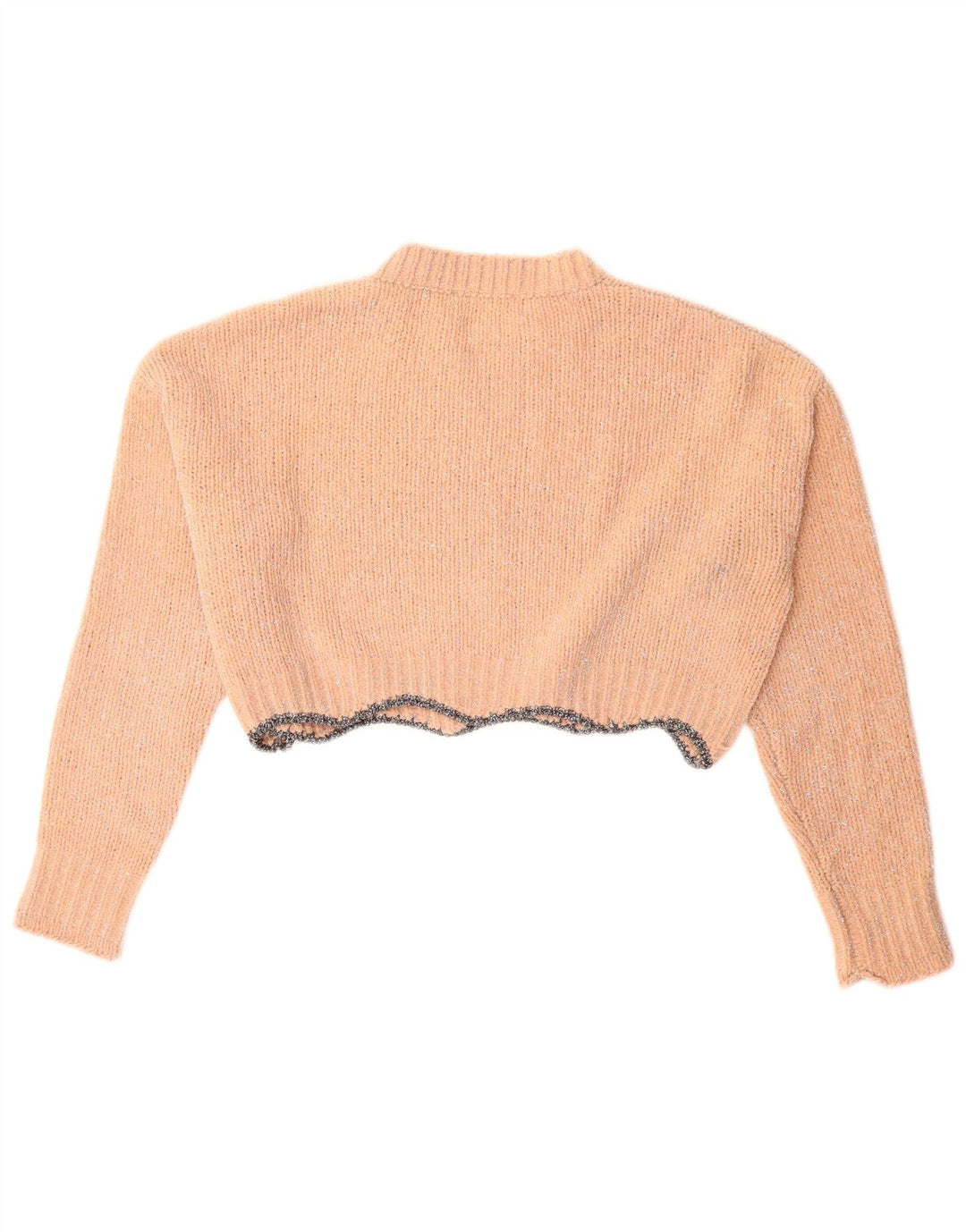ZARA Womens Oversized Crew Neck Jumper Sweater UK 14 Medium Pink Flecked