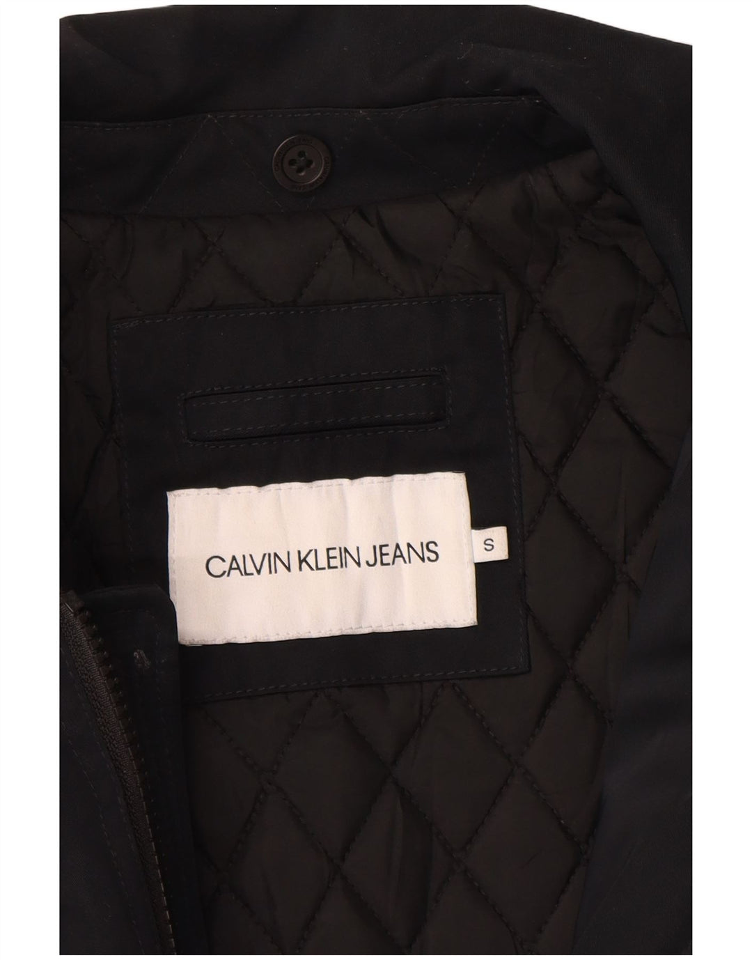 Calvin Klein Jeans Herren Bomberjacke UK 36 Small Schwarz Polyester