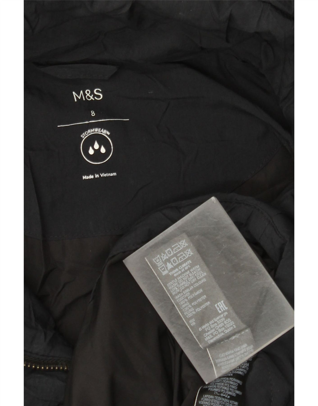 Marks & Spencer Damen-Kapuzen-Übergröße, wattierte Jacke, Gr. 8, Schwarz