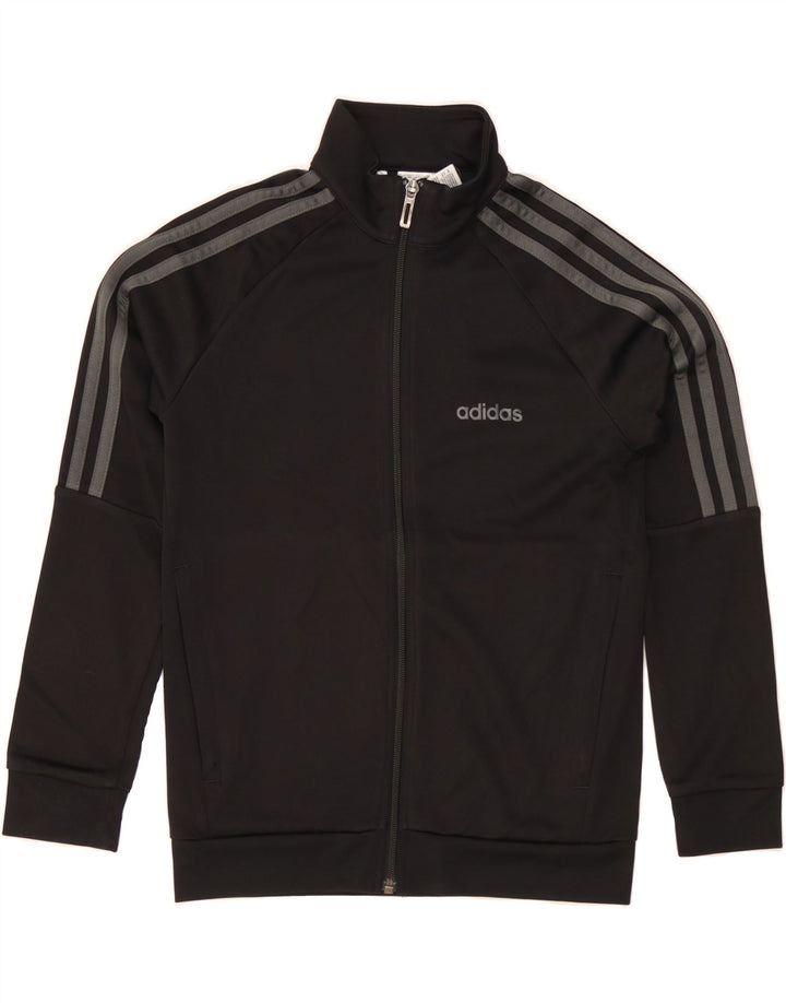 ADIDAS Boys Aeroready Tracksuit Top Jacket 9-10 Years Black Polyester Vintage Adidas and Second-Hand Adidas from Messina Hembry 