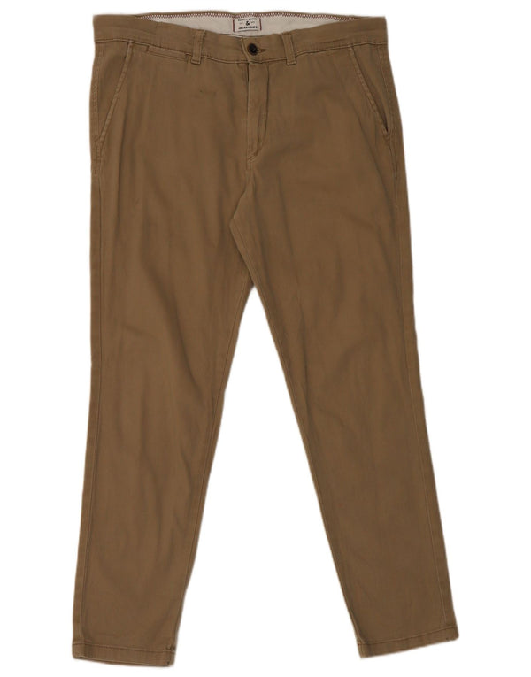 Jack & Jones Herren Slim Chinohose W34 L30 Beige Baumwolle